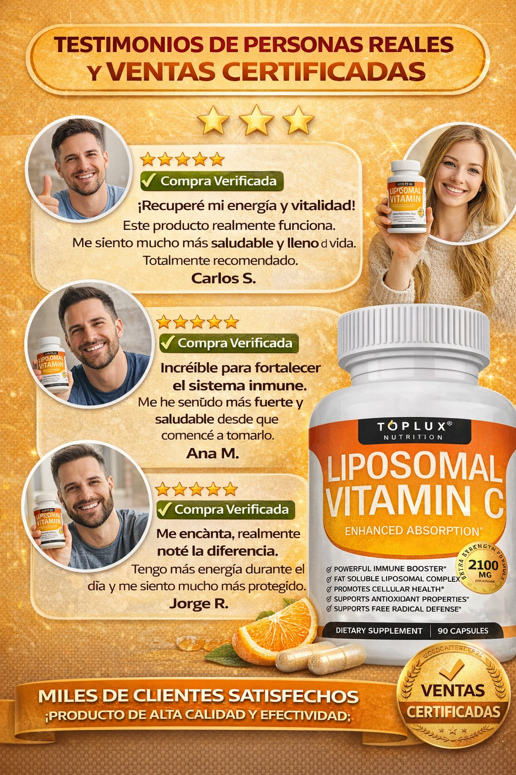 Vitamina C liposomal x 90 capsulas + envio gratis a toda Guatemala🎁