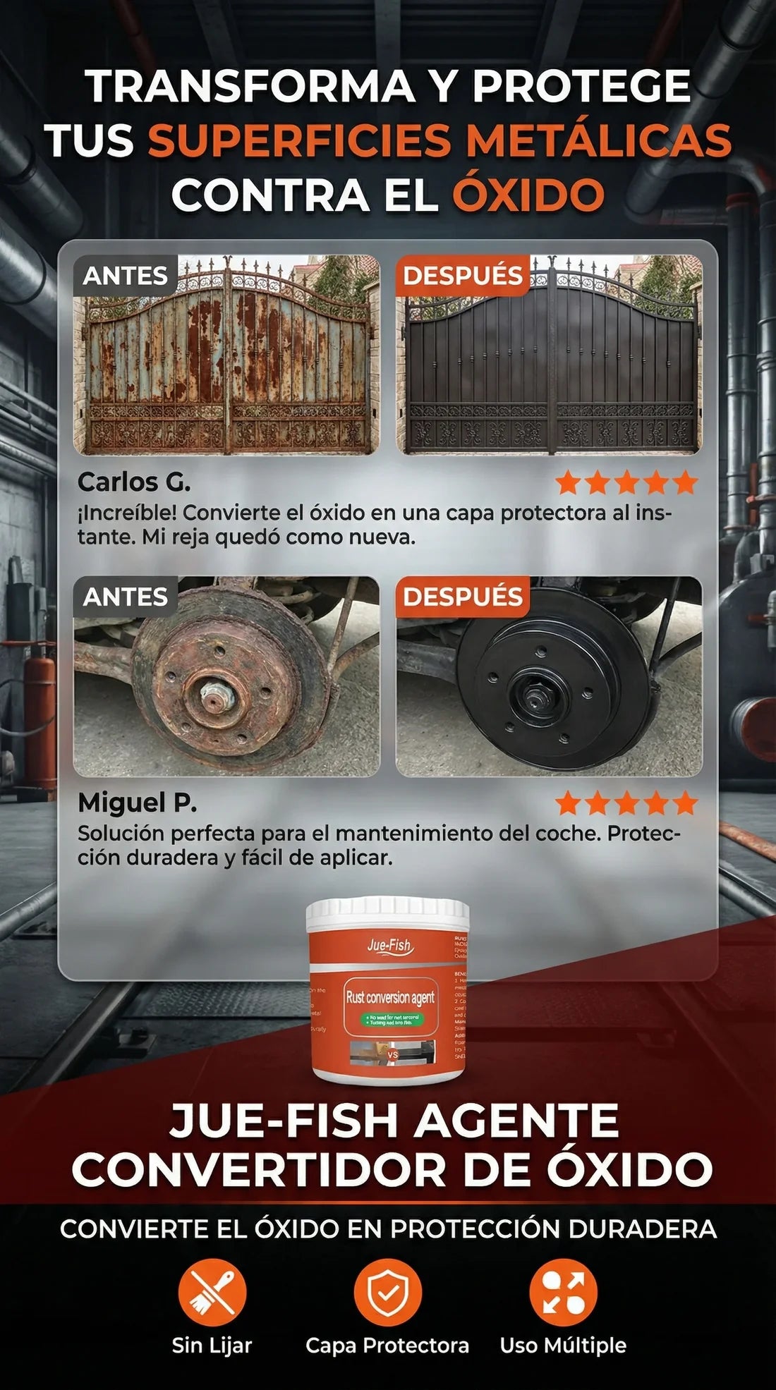 NO MAS OXIDO ⚙️ RESTAURA TUS PIEZAS CON JUE-FISH ZERO OXIDO + ENVIO GRATIS 🎁