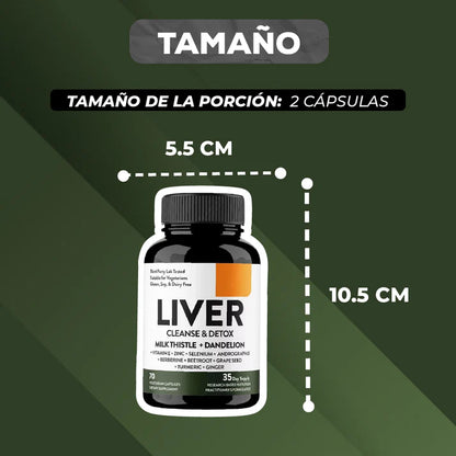 LIVER Cleanse & Detox | Fórmula Natural para Desintoxicar y Proteger tu Hígado -OFERTA 30% Dcto 🎁