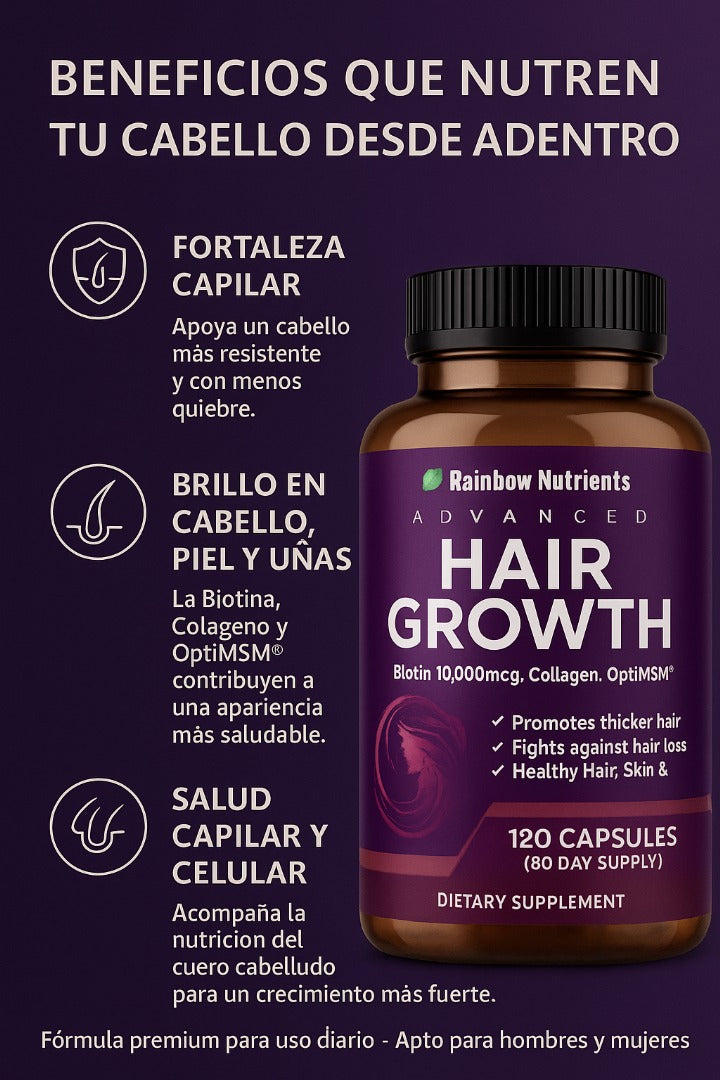 💜 HairGrowth™ 60 cápsulas -  El secreto del crecimiento capilar que está revolucionando las redes✨