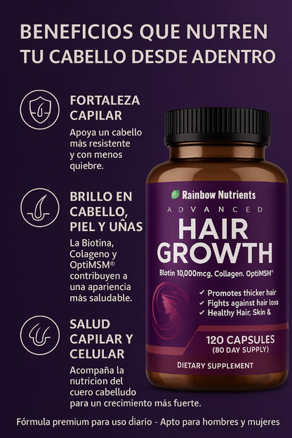 💜 HairGrowth™ 60 cápsulas -  El secreto del crecimiento capilar que está revolucionando las redes✨