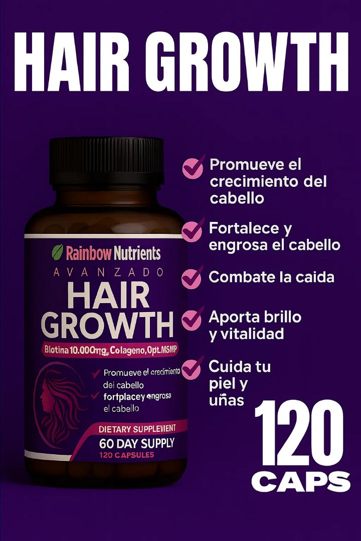 💜 HairGrowth™ 60 cápsulas -  El secreto del crecimiento capilar que está revolucionando las redes✨