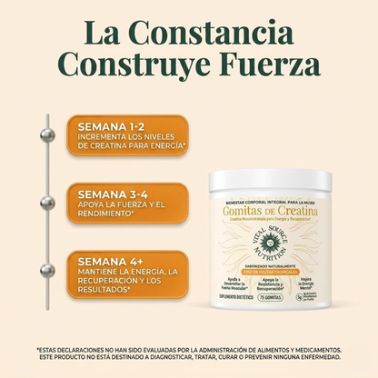 Elúviya® – Creatina en Gomitas | Máxima Fuerza, Energía y Volumen en Glúteos