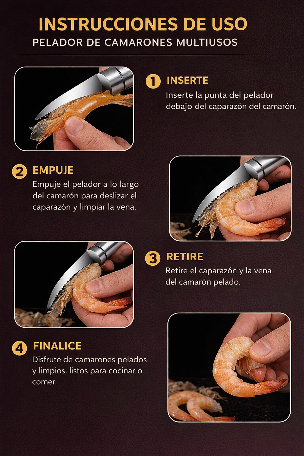 Pelador de camarones multiusos + envio gratis a toda Guatemala 🇬🇹