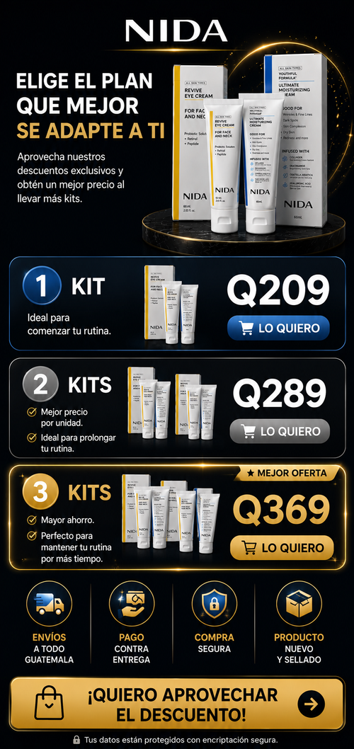 COMBO NIDA  Revive Eye Cream DISEÑADO PARA EL CUIDADO DE TU ROSTRO+ ENVIO GRATIS A TODO GUATEMALA