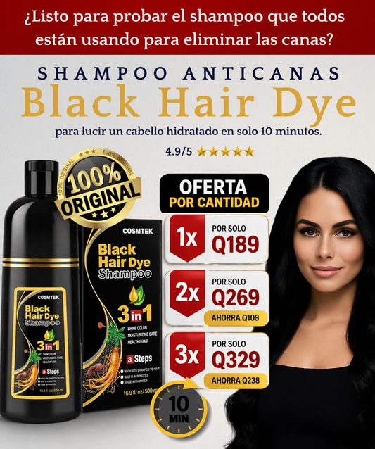 black hair Dye Renueva Tu Cabello Fácil en 3 simples pasos + envio gratis a todo Guatemala 🎁