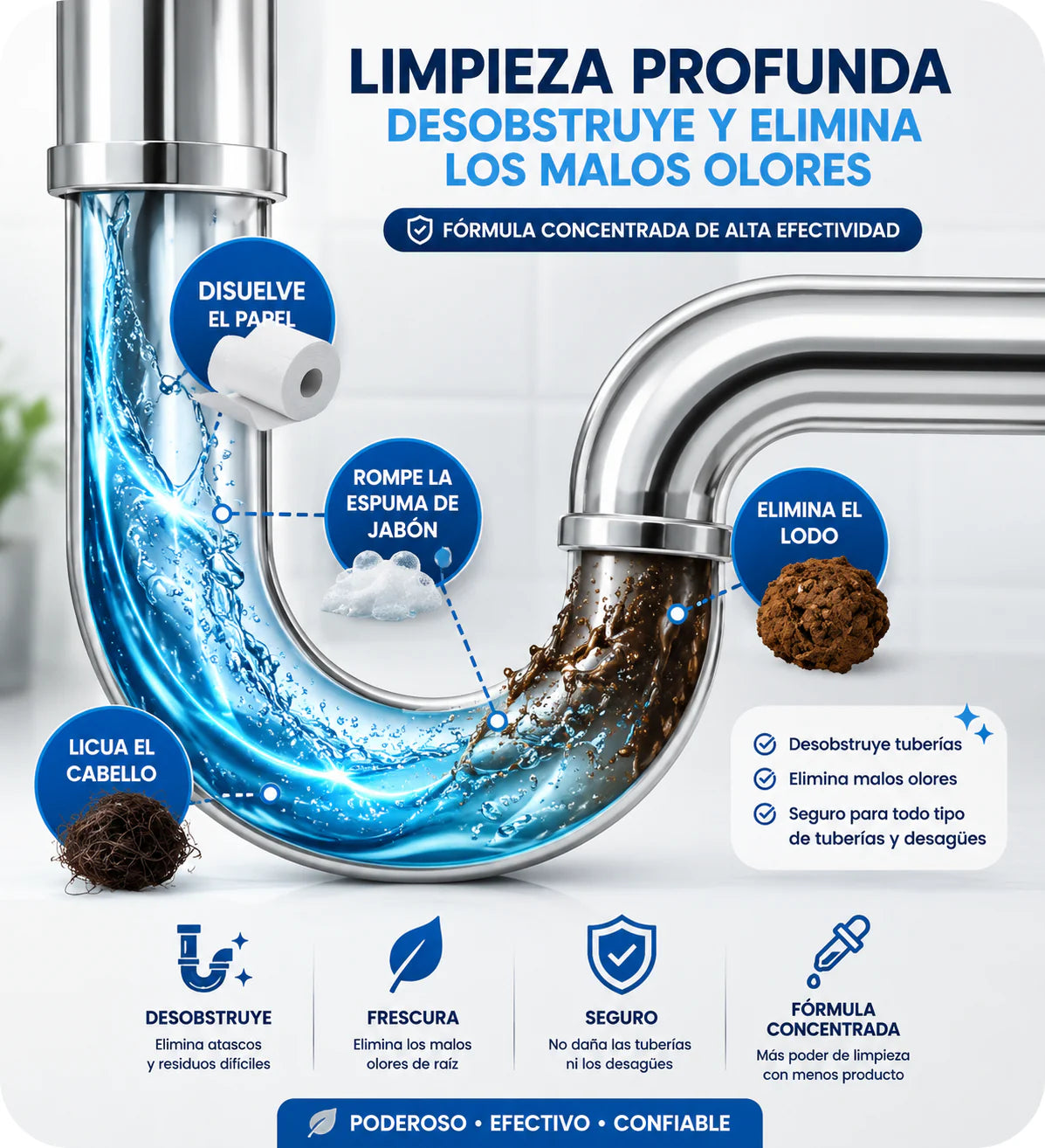 Drain Cleaner Polvo destapa cañerías y tuberias+ ENVIO GRATIS A TODA GUATEMALA🎁