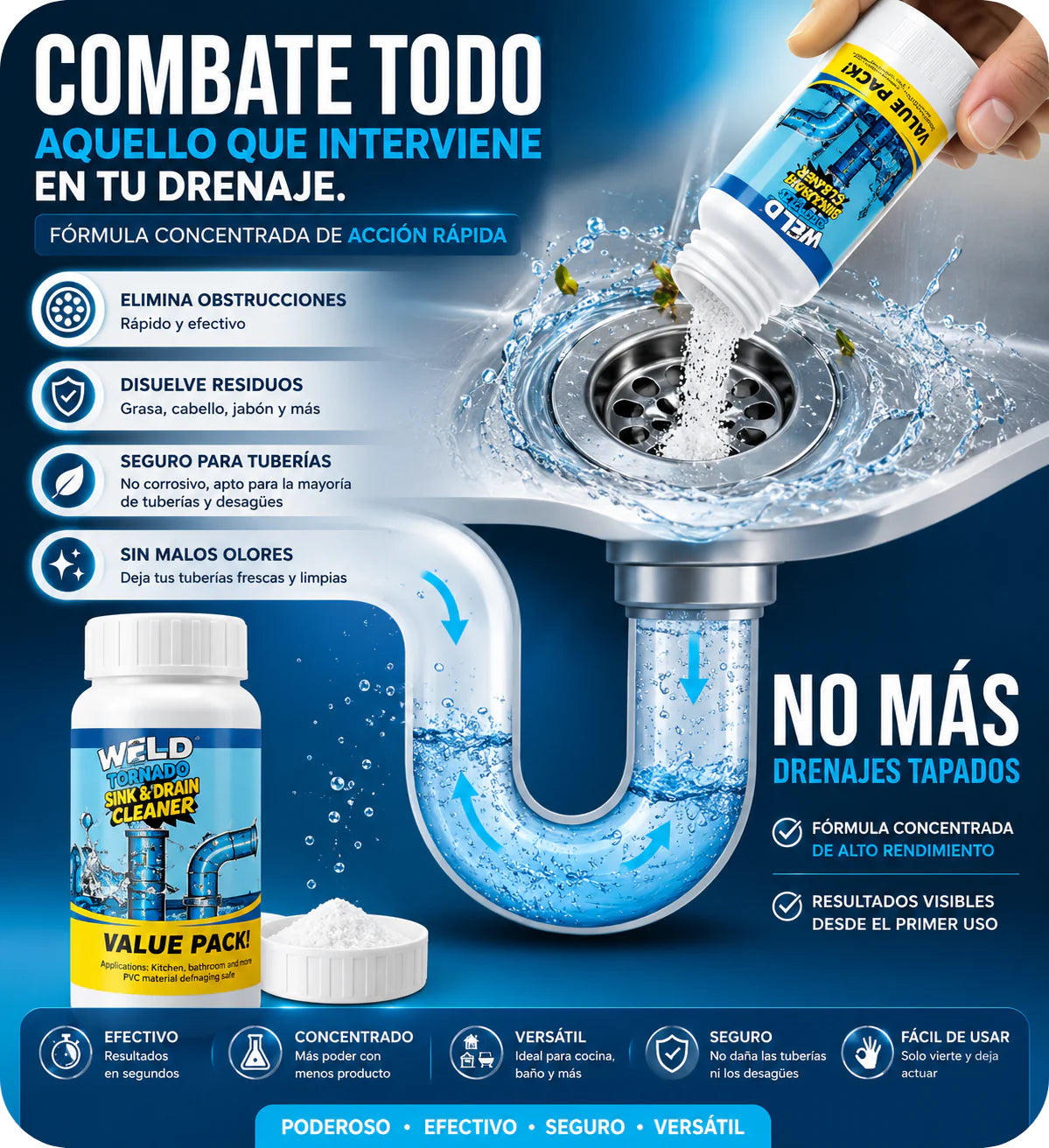 Drain Cleaner Polvo destapa cañerías y tuberias+ ENVIO GRATIS A TODA GUATEMALA🎁