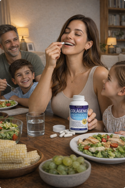 Colágeno Péptidos Toplux"y Revive Tu Vitalidad  ayuda a tu cuerpo a sentirse joven y saludable,