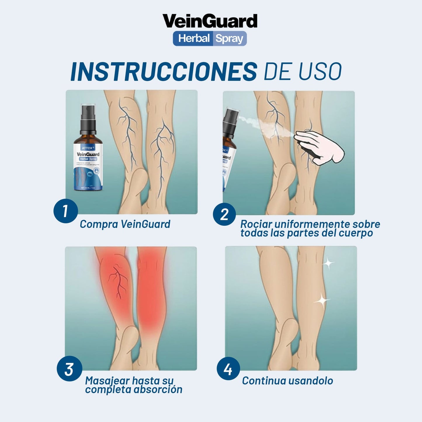 Spray Anti-Varices 100% Natural,DILE ADIOS AL DOLOR EN TUS PIERNAS😊 LLEVA 2X1
