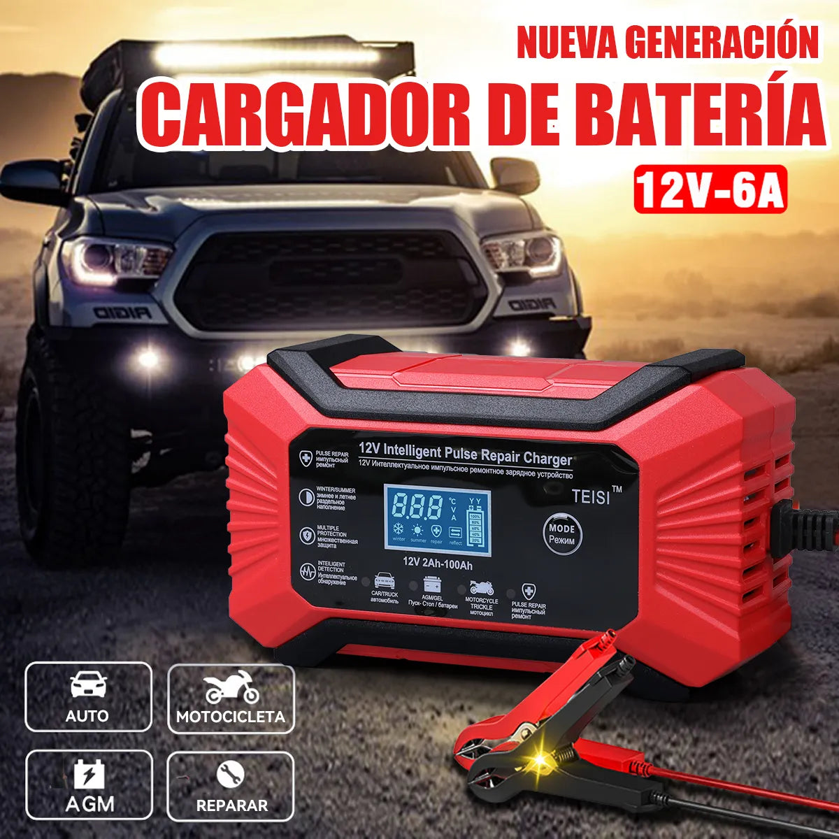 Cargador de Baterias 🏎️🚘 NUNCA MÁS TE QUEDES VARADO: ARRANCA TU AUTO EN SEGUNDOS